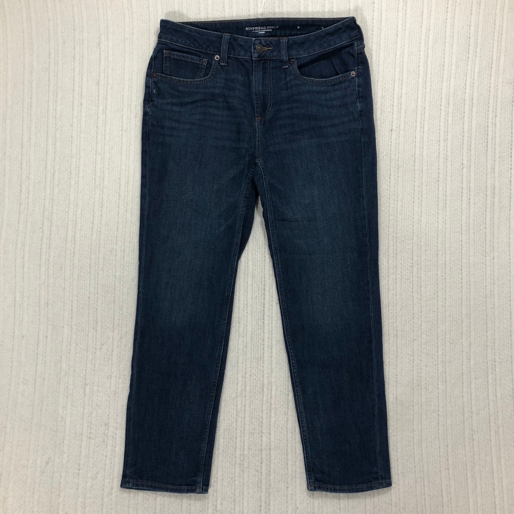 Chicos Boyfriend Ankle Jeans Dark Wash Denim Women's Size 4R